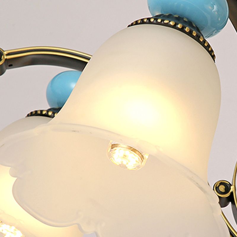 Lámpara de techo simple con luz empotrada moderna y pantalla de vidrio para sala de estar