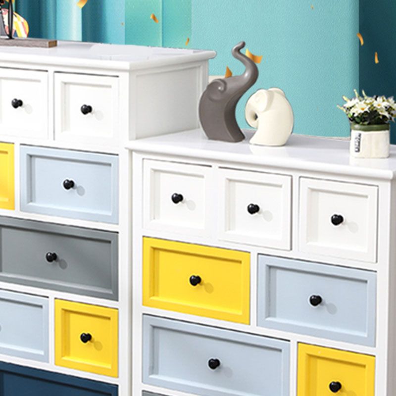 Glam Chest Bedroom Solid Wood Storage Chest in White with Drawers