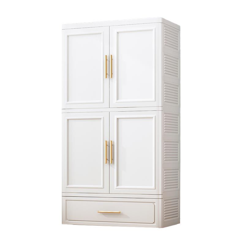 Contemporary 2-Door Wardrobe Armoire Plastic Storage Cabinet