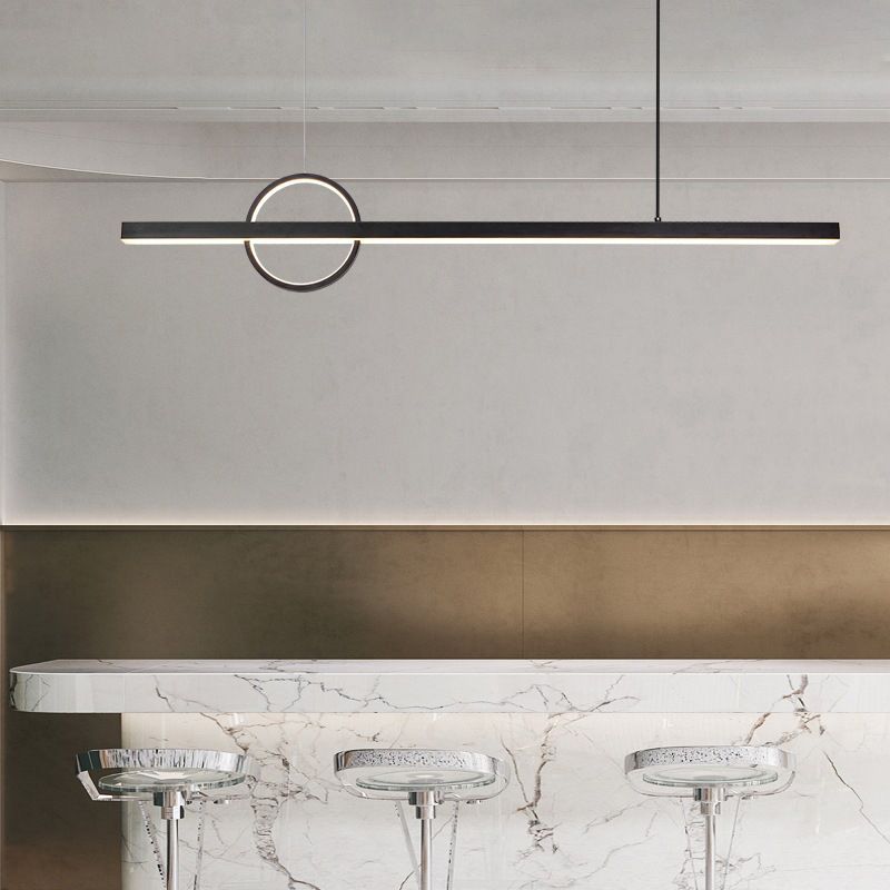 Black Metal Ceiling Light Modernism LED Kitchen Island Lighting for Home