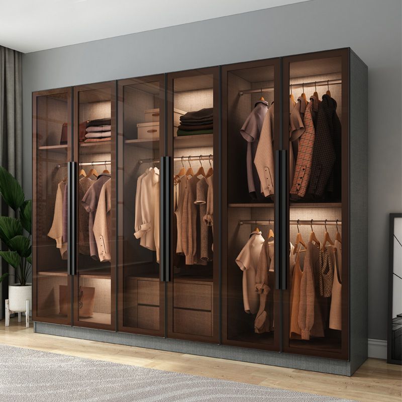 Modern Style Storage Cabinet Mirrored Finish Cabinet with Glass Door
