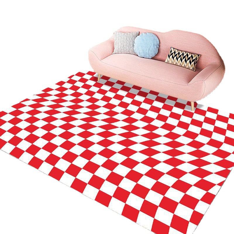 Rapis géométrique à damier tapis intérieur Tacon résistant au tapis de support non glissant pour le salon