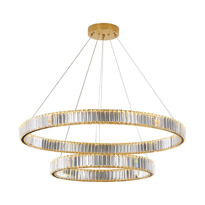 Ring Clear Crystal Hanging Ceiling Lights Modern Style Pendant Lighting Fixtures