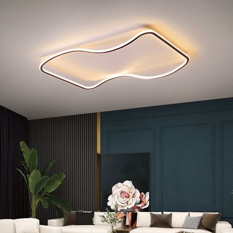 Schwarz-Weiß geometrische Deckenmontage Leuchte Moderne LED Metall bündig Deckenleuchte Licht