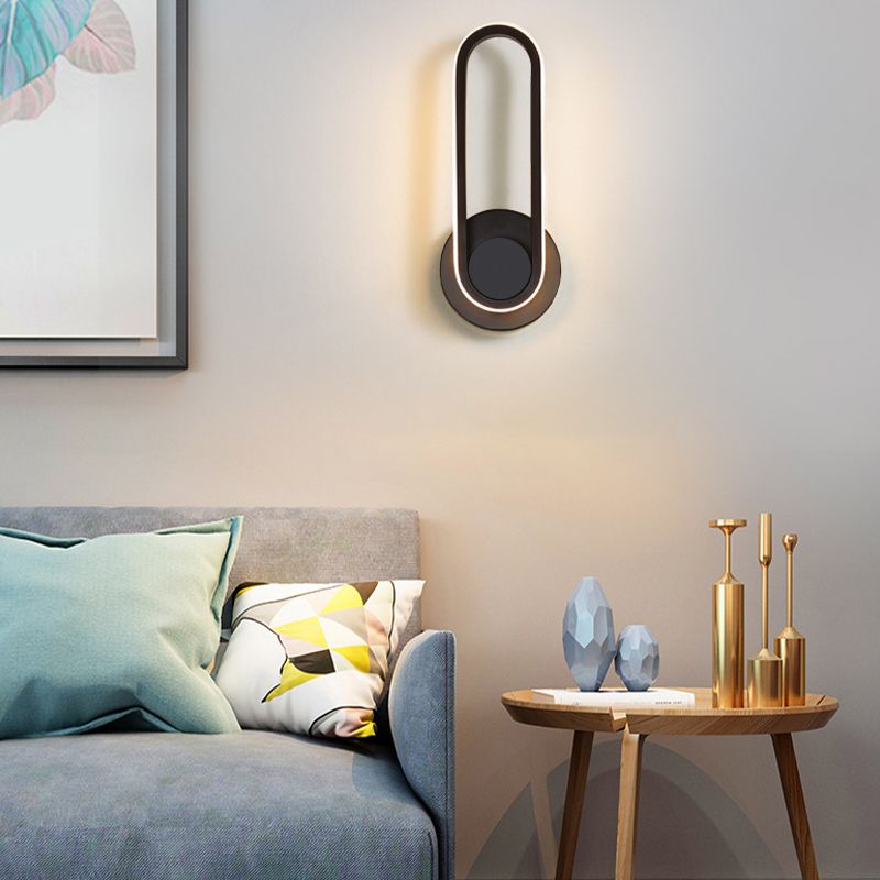 Modern Simple Aluminum Wall Light Ellipse Shape Rotatable Wall Lamp for Living Room