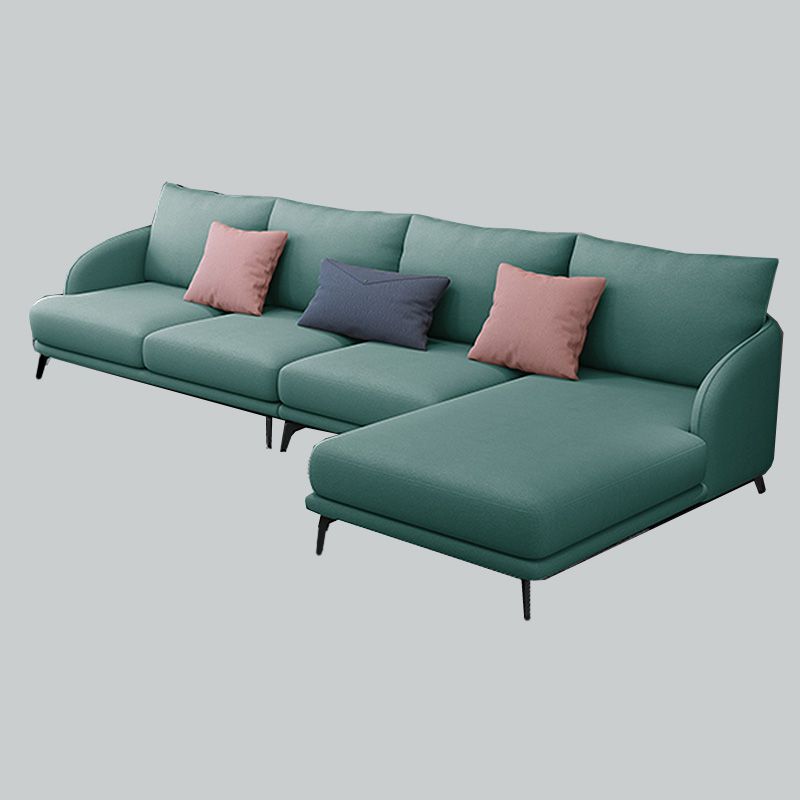 126"L √ó 67"W Faux Leather Sofa and Chaise Cushion Back Sectional with Sloped Arms