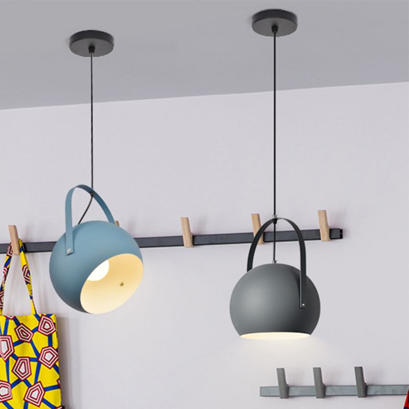 1 Head Globe Pendant Light Rotatable Macaron Loft Metal Hanging Light für Wohnzimmer