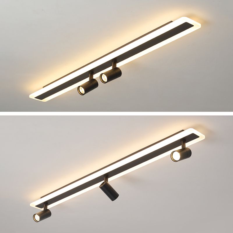 Éclairage linéaire moderne de voie de LED 3 lumières spot encastré en fer forgé