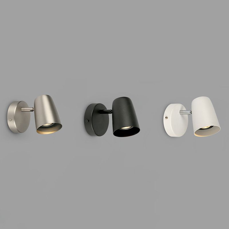 Modernism Single Nickel/Black/White Wall Mounted Sconce Mrtal Shaded Wall Light