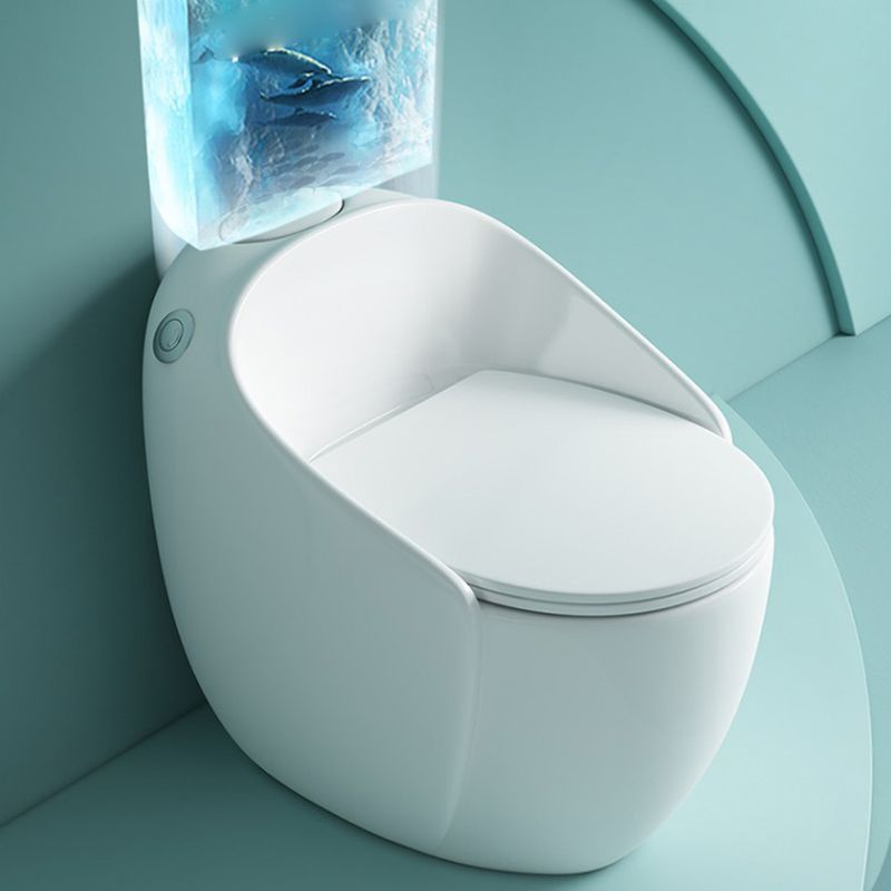 Contemporary Ceramic Siphon Jet Toilet Bowl One Piece Skirted Urine Toilet with Seat