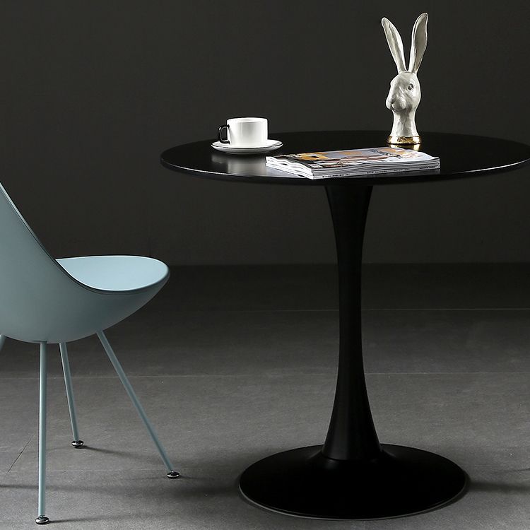Metal Contemporary Round Dining Table Wood Top Table with Tulip