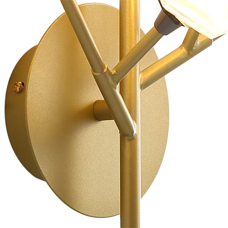 Luce da parete da parametro di tonalità acrilica geometrica Light modernista 5 luci nere/oro lampada con applique da parete con design ramificato