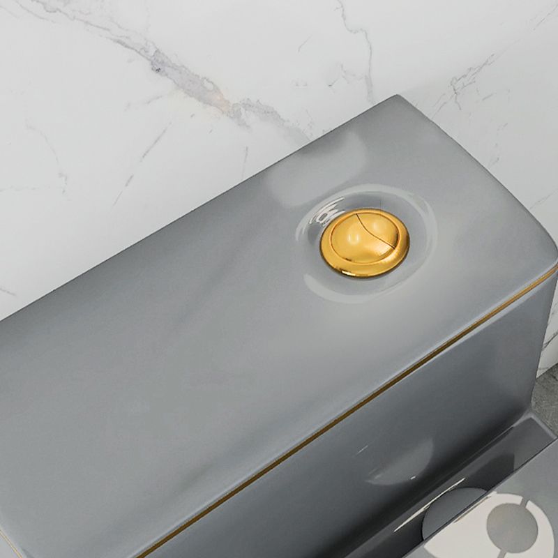 Traditional Siphon Jet Concealed Tank Flush Toilet Floor Mount Toilet Bowl with Seat