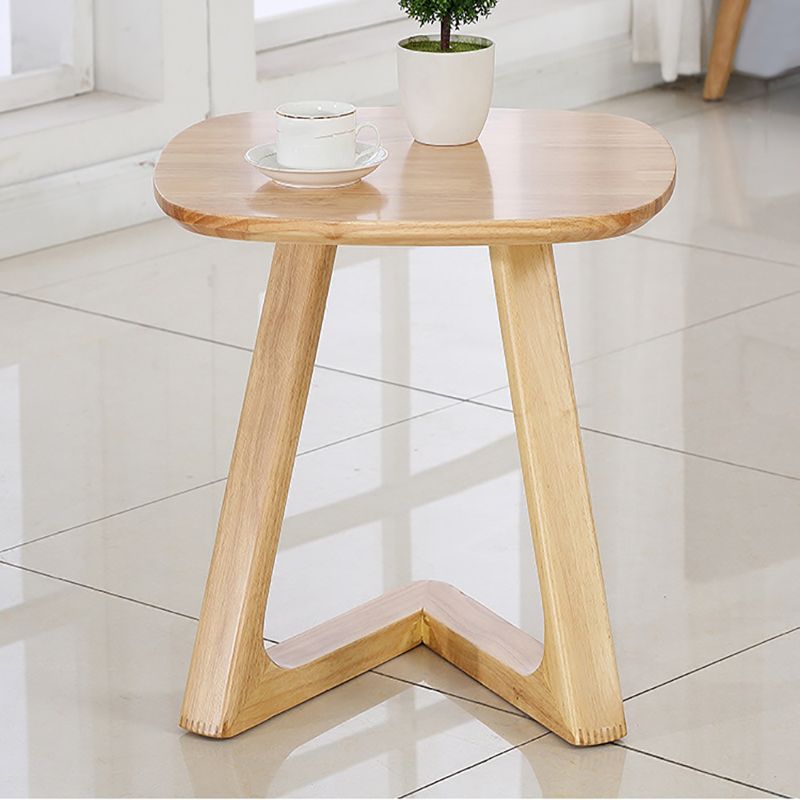 19.69" Tall Scandinavian Style Coffee Cocktail Table Wooden Round Coffee Table
