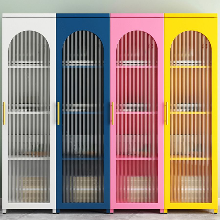 Modern Steel Bookcase, Glass Door Closed Back Bookshelf for Any Room