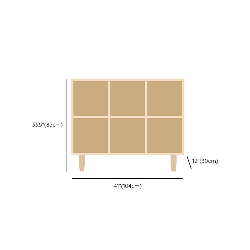 Natural Standard Bookshelf Wooden Contemporary Bookcase with Shelves