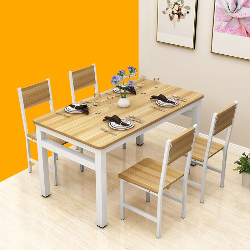 Modern Dining Room Set with Rectangle Shape Standard Height Table and 4 Legs Base