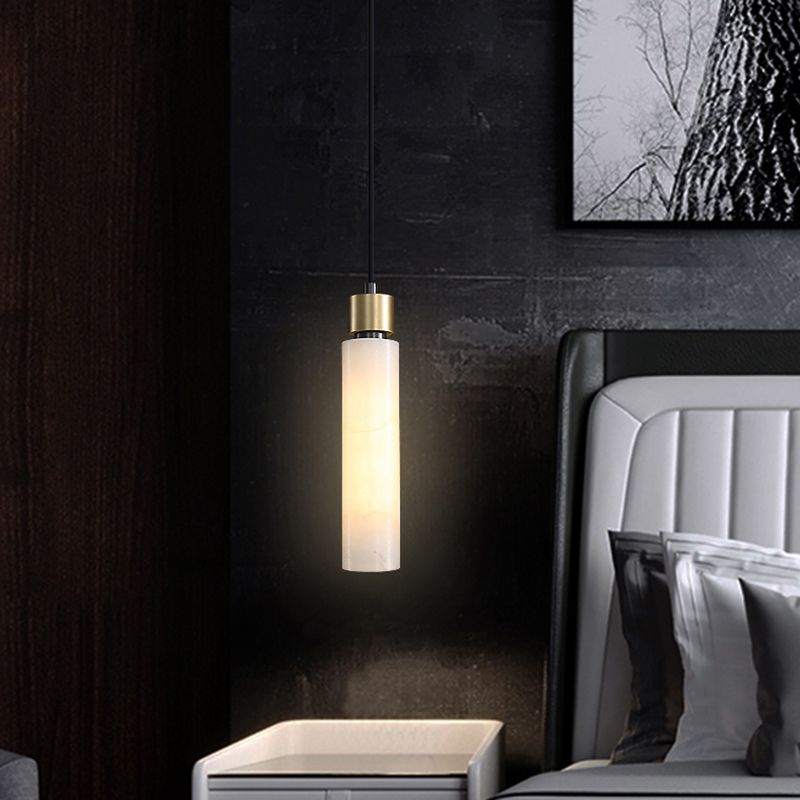 Éclairage de pendentif simple en marbre contemporain pour salle à manger cafée