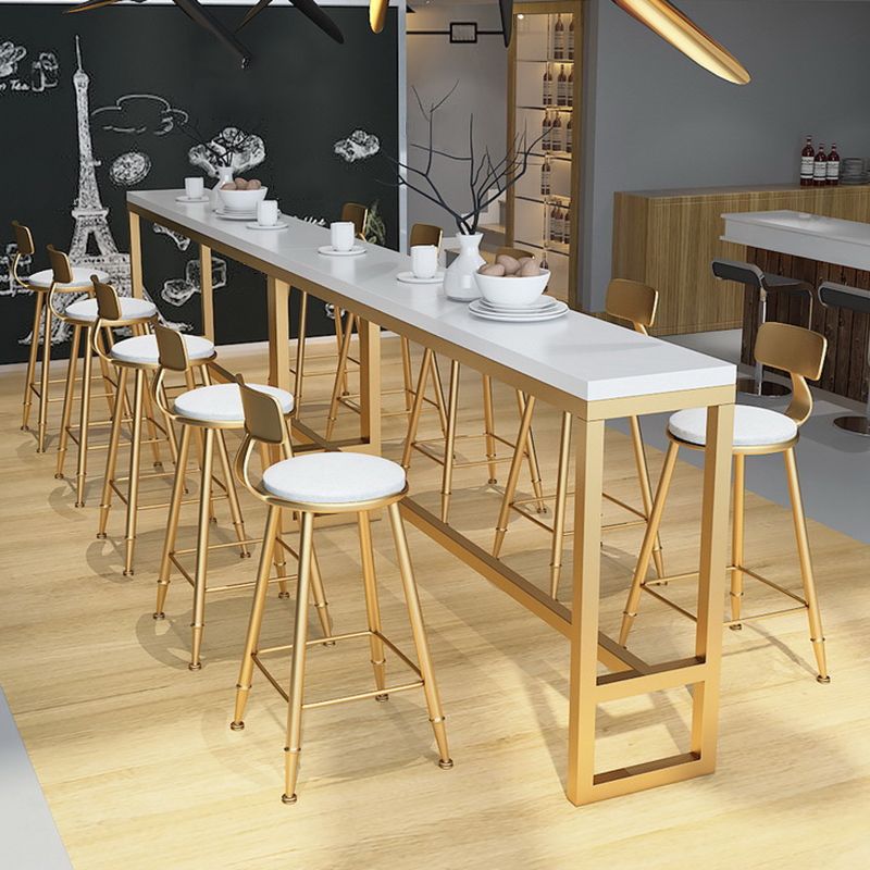 Faux Leather Armless Counter Stool Glam Style Round Low Back Bar Stool