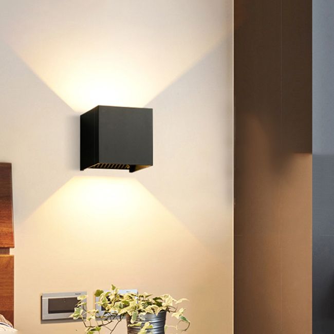 Contemporary Style Squared Wall Lamps Metal 2 Lights Wall Lighting