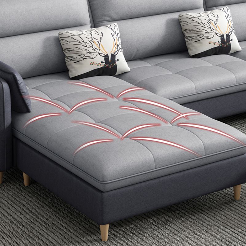Mid Century Modern 3-seater Sofa Faux Leather/Fabric Square Arm Sofa
