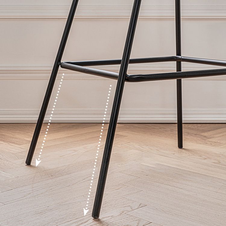 1Pcs Industrial Style Counter Stool Iron Upholstered Bristol Bar Stool with Bucket Seat