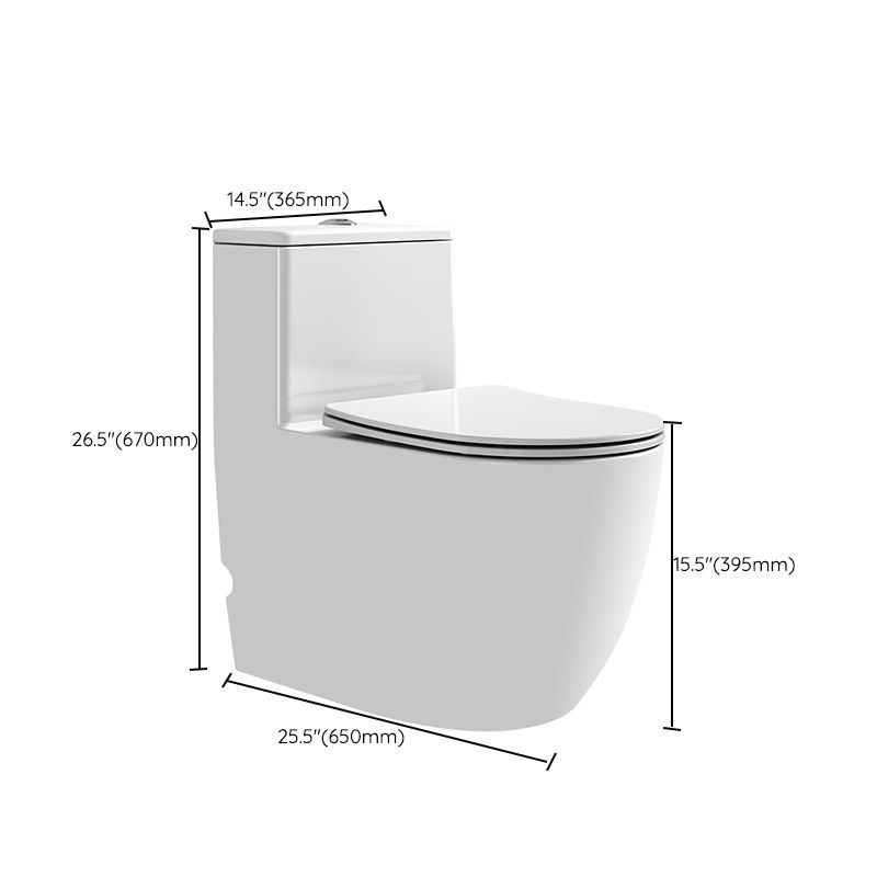 Contemporary Floor Mounted Toilet White Seat Included Urine Toilet for Bathroom
