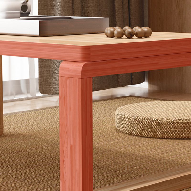 Sled Wooden Coffee Table Nordic Rectangular Single Cocktail Table, 15.75" D x 15.75" H