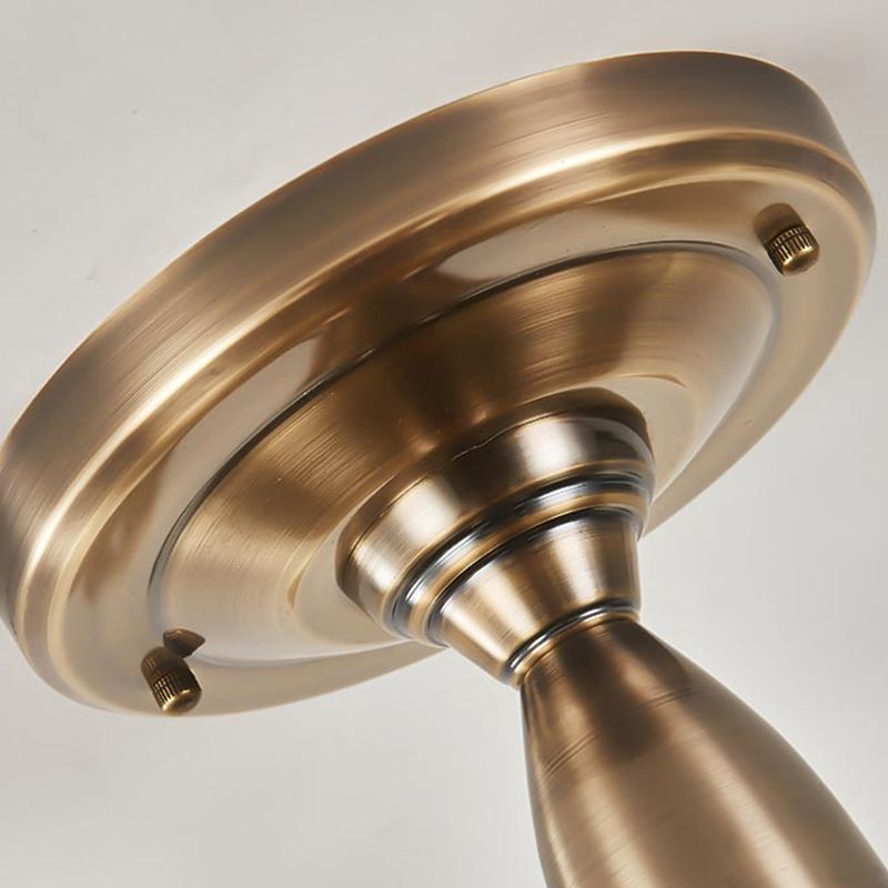 American Style Ceiling Light Flower Shape Ceiling Lamp with Glass Shade for Bedroom