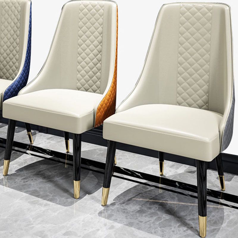 Chaise de salle à manger sans bras à dossier solide de style scandinave, chaises latérales de salle à manger rembourrées