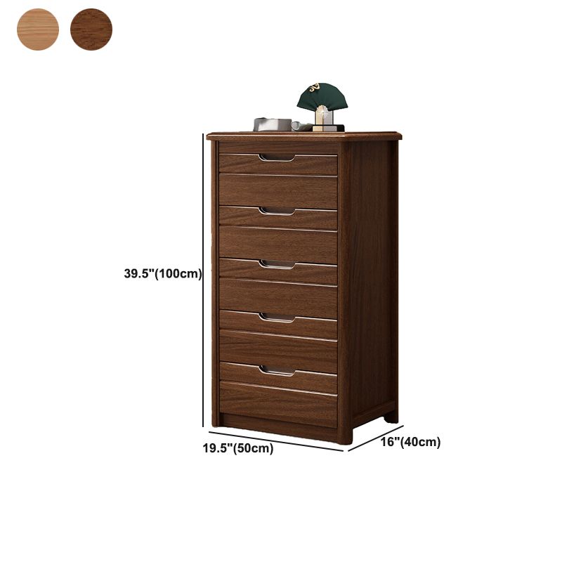 Rectangle Brown Walnut Accent Chest with Drawers Modern Chest