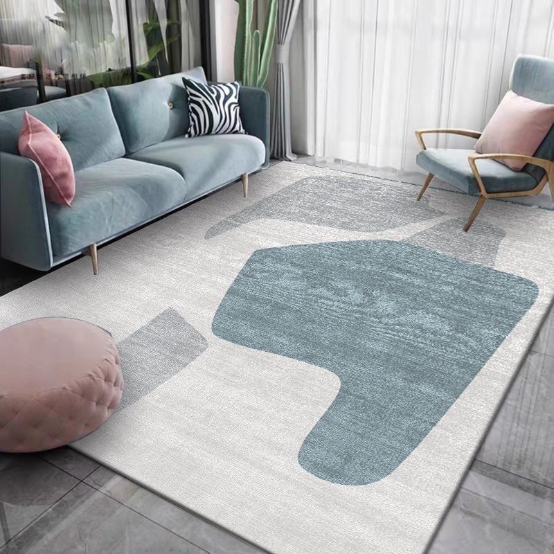 Adults Contemporary Area Carpet Stain Resistant Rectangle Rug Color Block Indoor Rug
