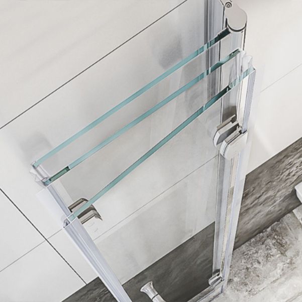 Frameless Folding Tempered Glass Shower Door with Thickened 304 Stainless Steel Fittings
