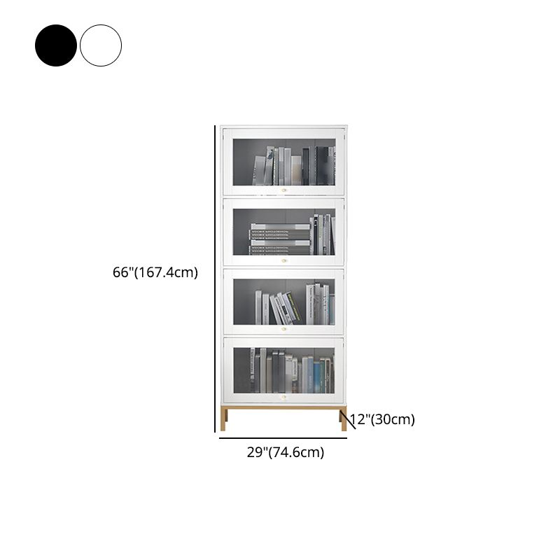 Glam Bookshelf Standard Wooden Shelf Bookcase with Cabinets for Office