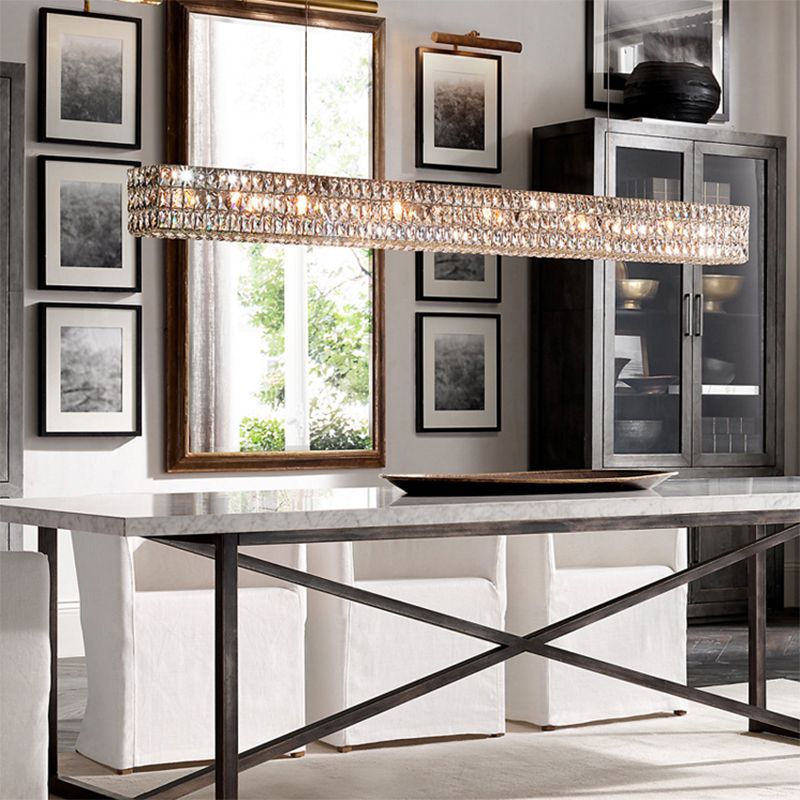 Moderni apparecchi di illuminazione rettangolare il lampadario a sospensione Crystal Hanging Lights