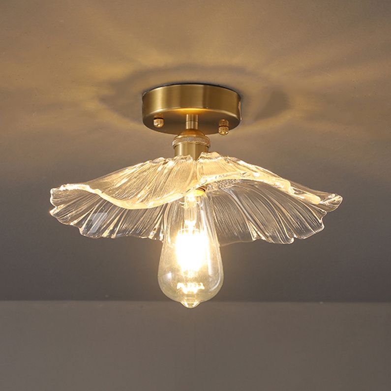 Cono de vidrio Semi Flush Mount Lighture Simple Semi Flush Light en latón