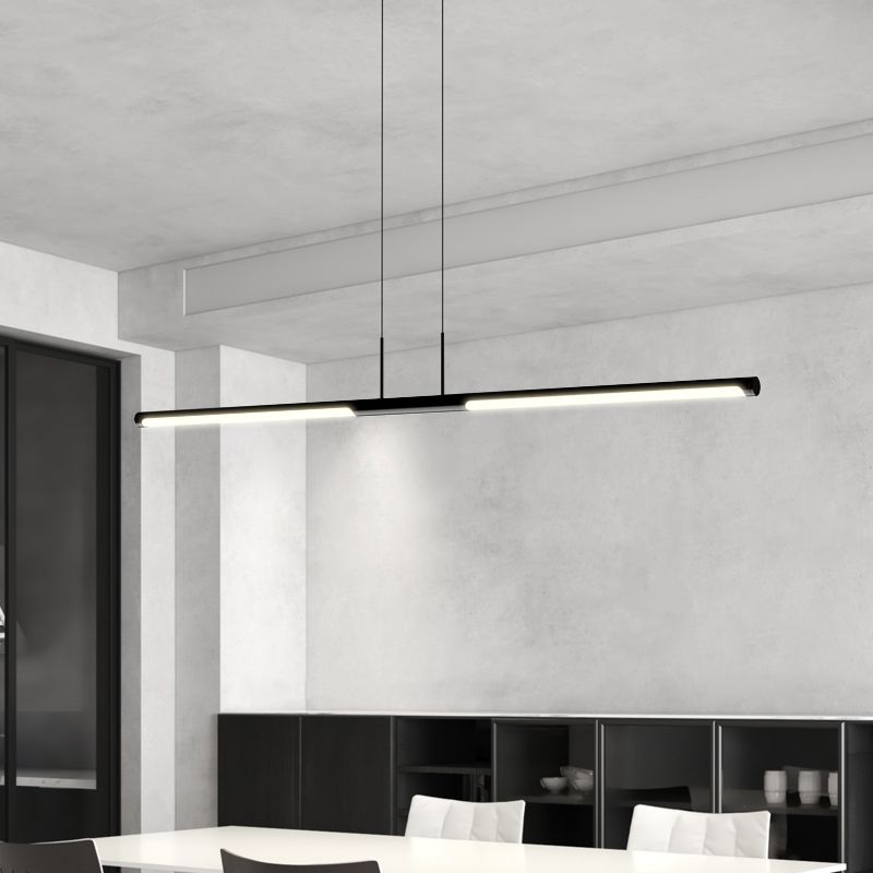 Moderner Stil linearer Anhänger Lichter Metall 2 leichte hängende Leuchten