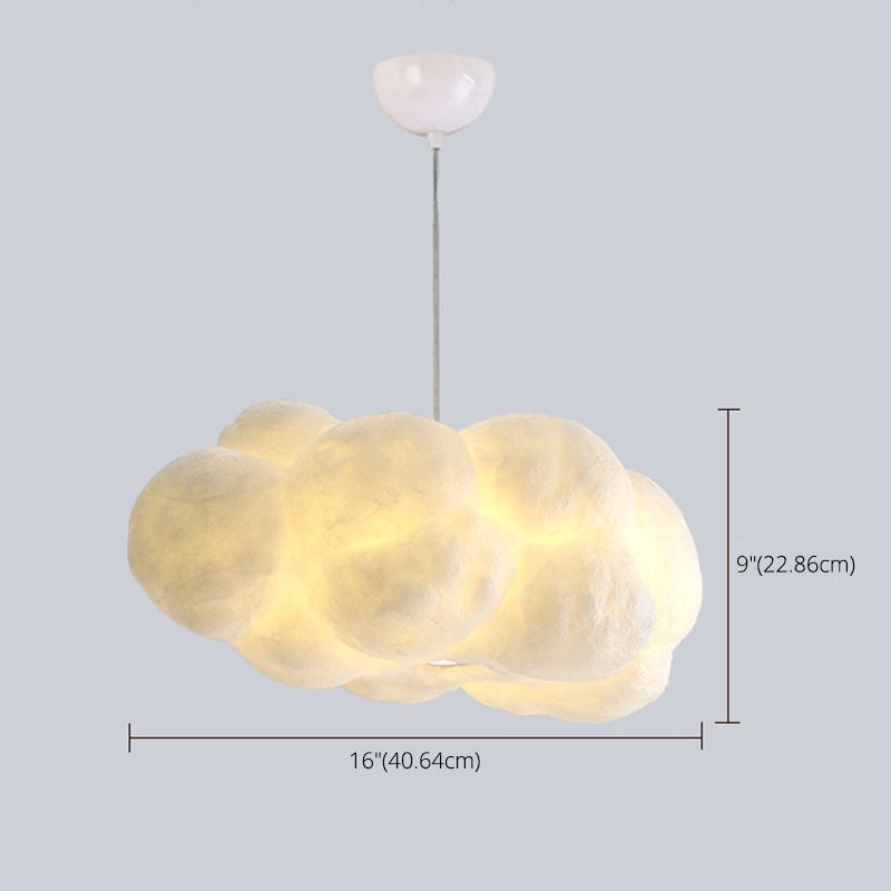 Creative Cloud Shape Hanging Light Modern Style Cotton Decorative Lighting Pendant for Bedroom