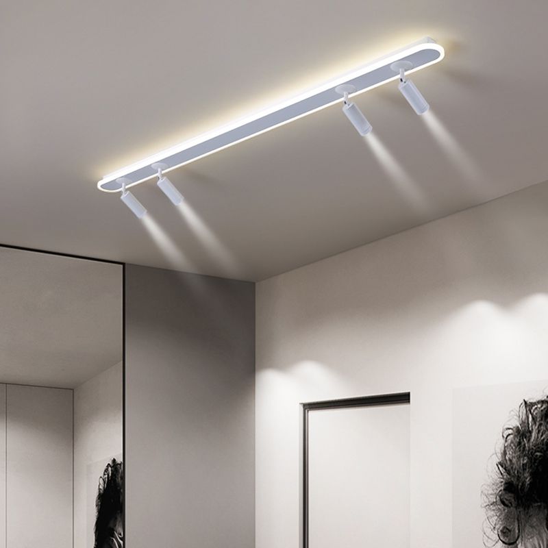 El semi - integrado LED de barra ovalada está instalado en la lámpara de pantalla de acrílico interior de la lámpara de aluminio creativa moderna.