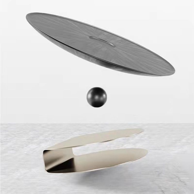 Modern Style Round Wood Table with Abstract Base Coffee Table