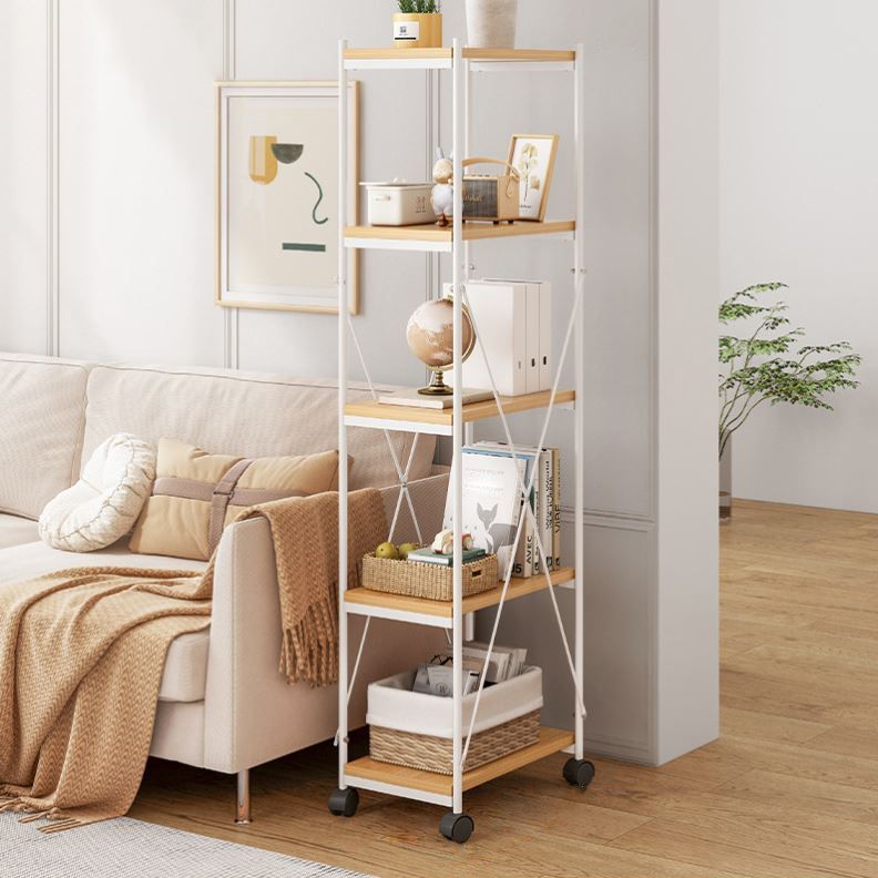 Modern Style Bookshelf Open Back Wood Bookcase for Office Use