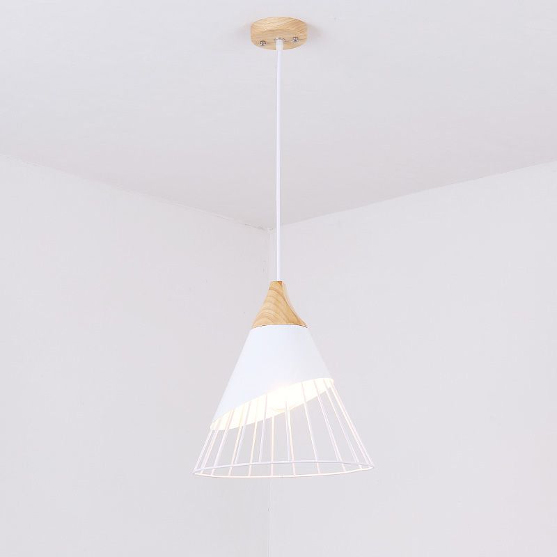 Wit hout Nieuw moderne hanglamp 1-licht kegel plafondlamp voor woonkamer voor woonkamer