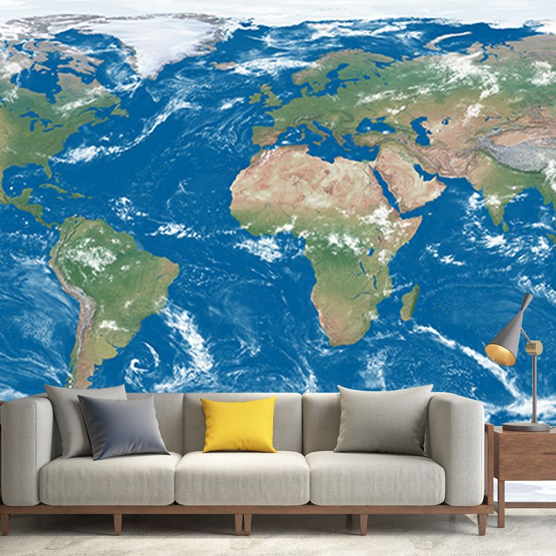 Modern Style Wall Mural Wallpaper World Map Bedroom Wall Mural