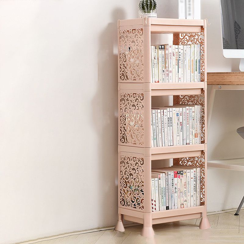 Contemporary Style Bookshelf Plastic Open Back Bookcase for Home Office