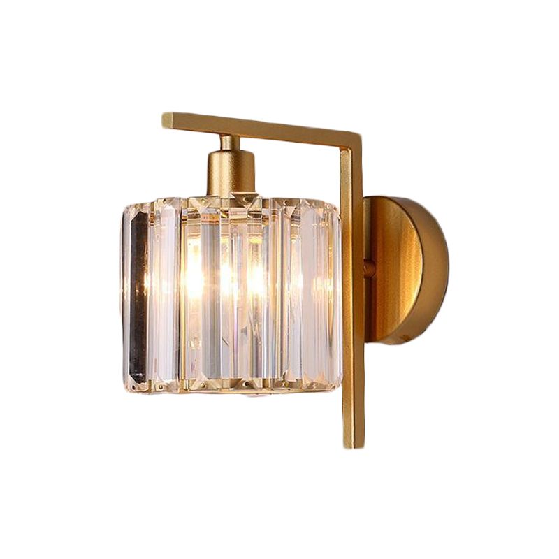 Éclairage mural de colonne moderne 1-Bulb Clear Crystal Mur Murn Lighting in Gold for Chadow