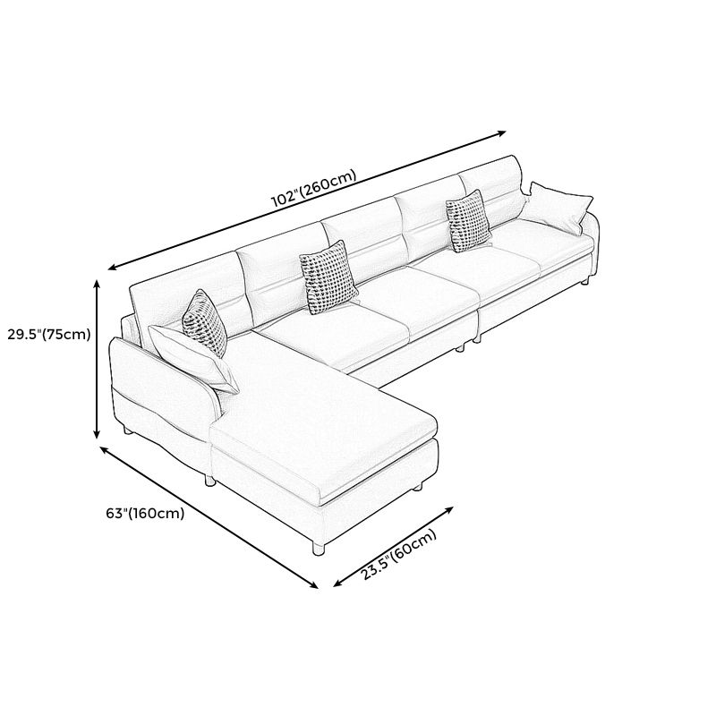 102.36" D x 62.99" W x 29.52" H Stain Resistant Faux Leather Square Arm Sofa