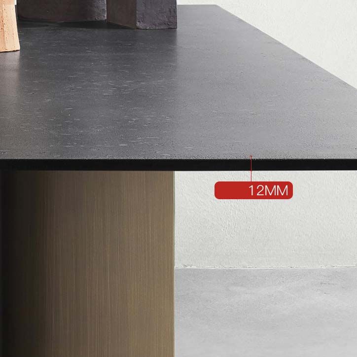 Industrial Style Sintered Stone Dining Table Rectangle Dining Table for Kitchen