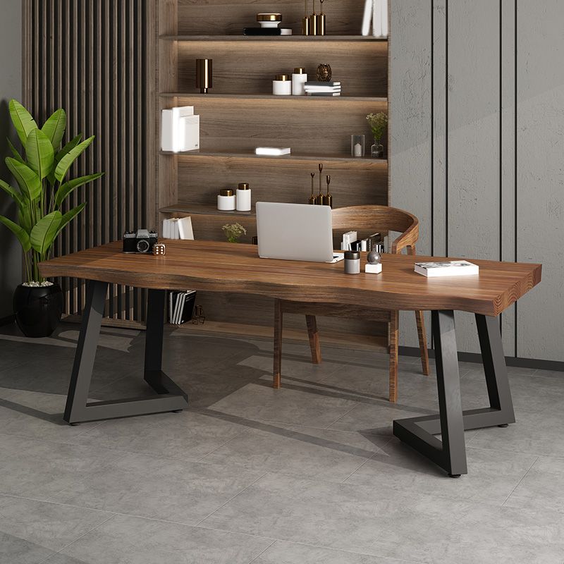 Industrial Dining Set 1/2 Pieces Solid Wood Double Pedestal Dinette Set