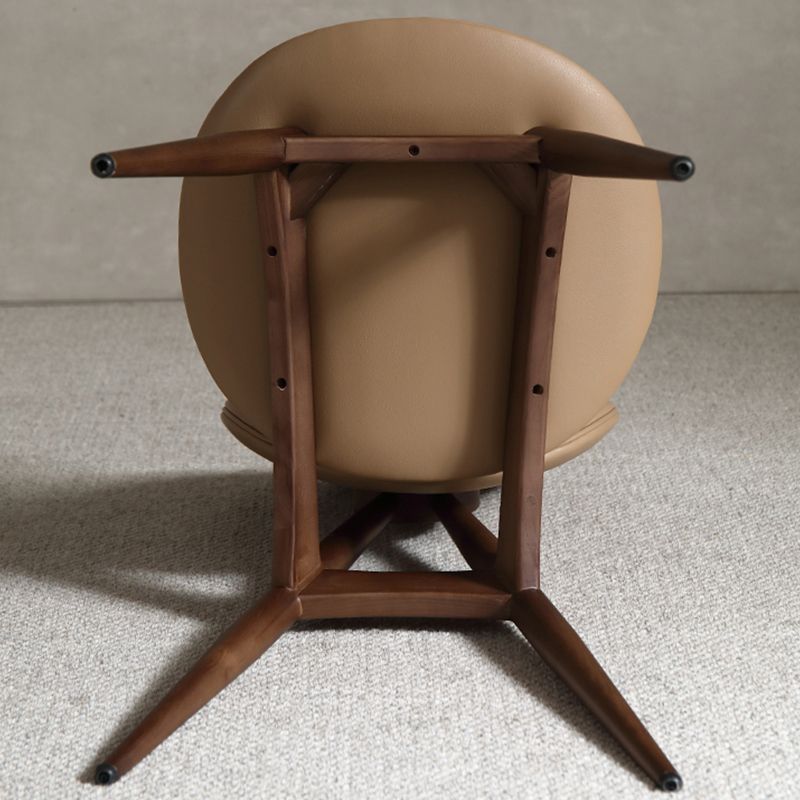 Contemporary Solid Wood Side Chair Upholstered Armless Dining Chair