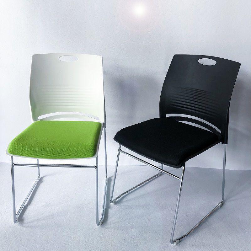 Armless Home Office Chair Modern Mid Back Working Chair with No Wheels